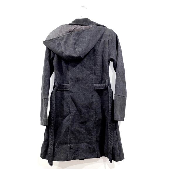 LOLA long gray peacoat trench coat Size S - Picture 2 of 11